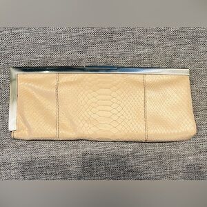 Calvin Klein Elegant Cream Croc Leather Clutch Bag